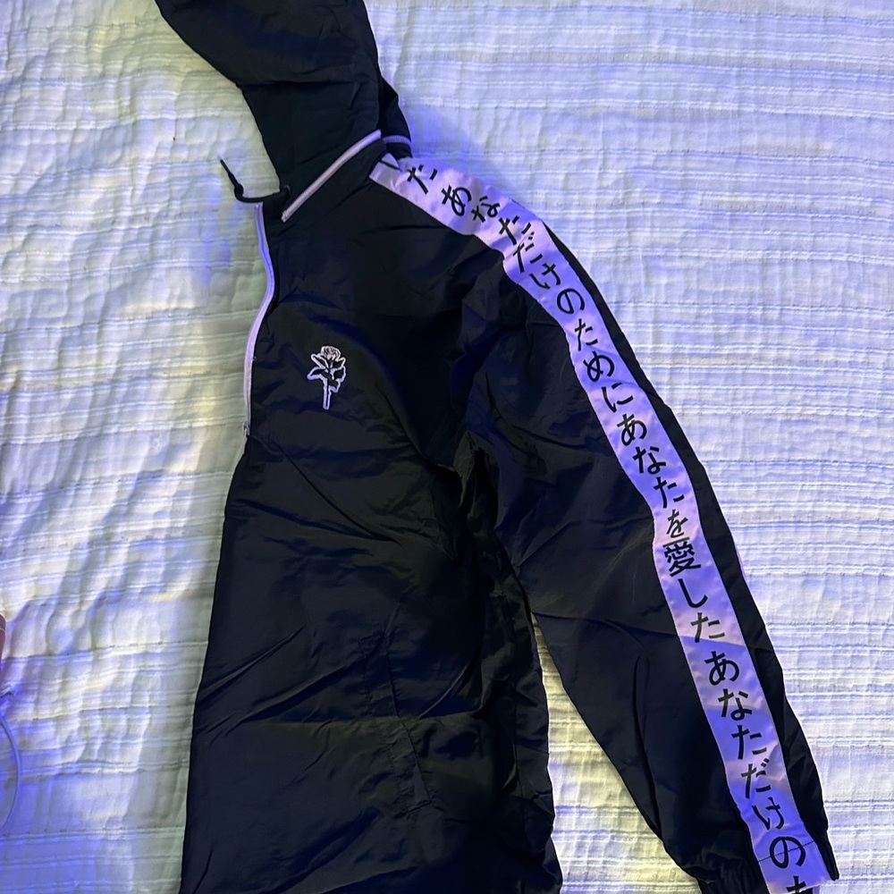 Black and purple track Pant’s with half zip track jacket